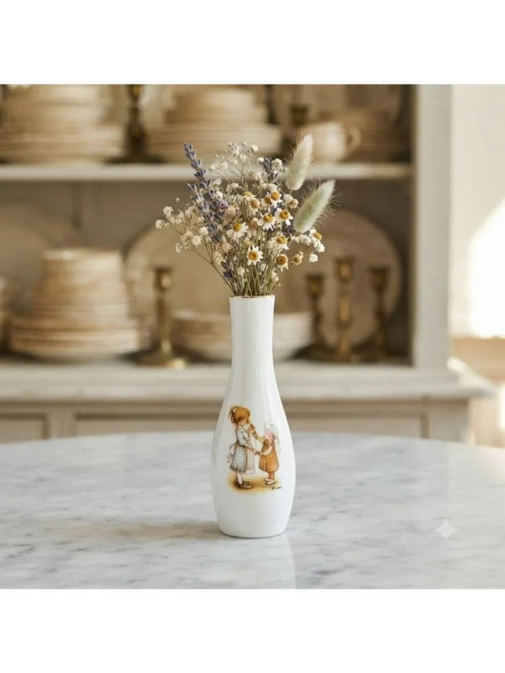 Vintage 1973 Holly Hobbie Porcelain Bud Vase Love Is The Little Things Japan